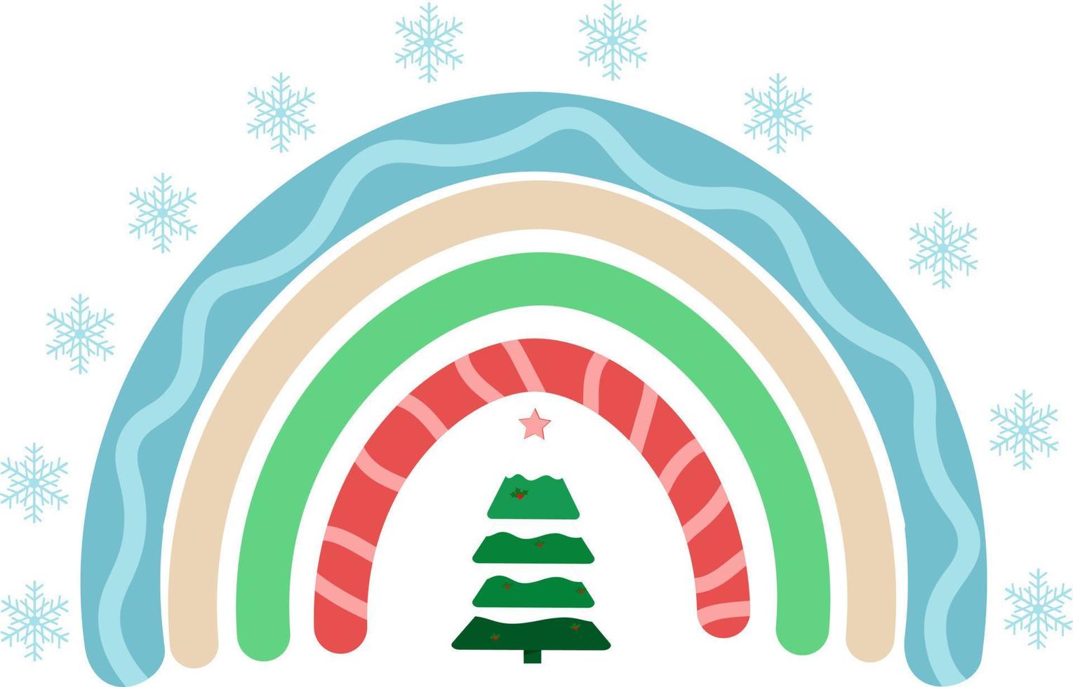 Christmas Rainbow Vector