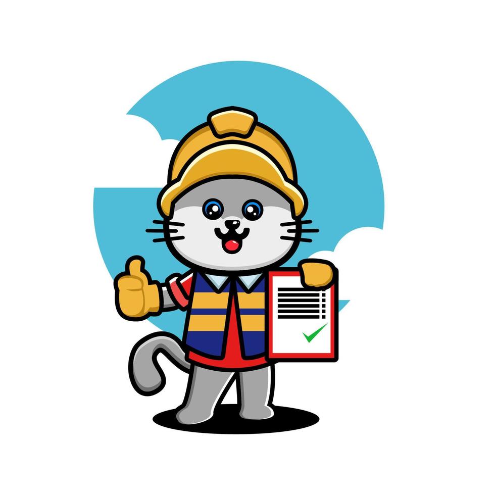 Cute mouse construction worker cartoon vector