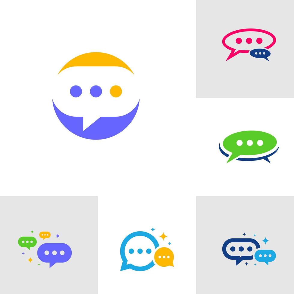 Set of Logo Chatting App Vector Template Design, Talk Logo, designed for chat applications