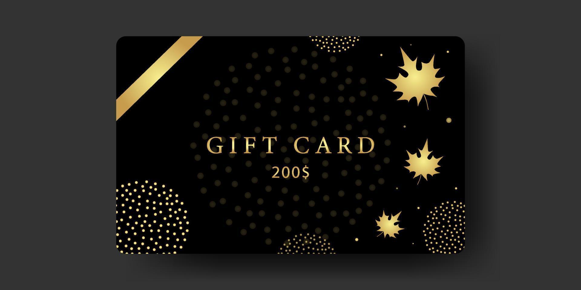 Luxury gift card template. Design layout for coupon, voucher, discount