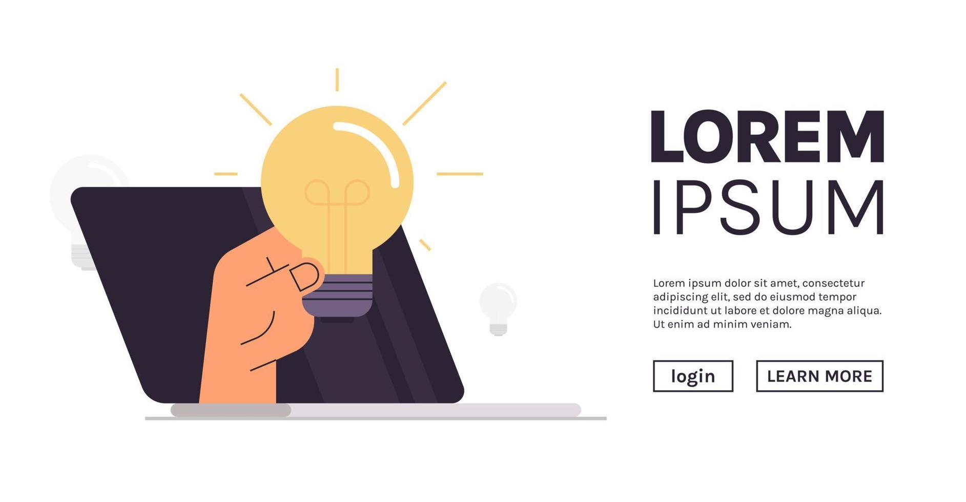 Inspiration idea to inspire or motivate people success and business innovation or creativity, solution or invention concept flat vector illustration.