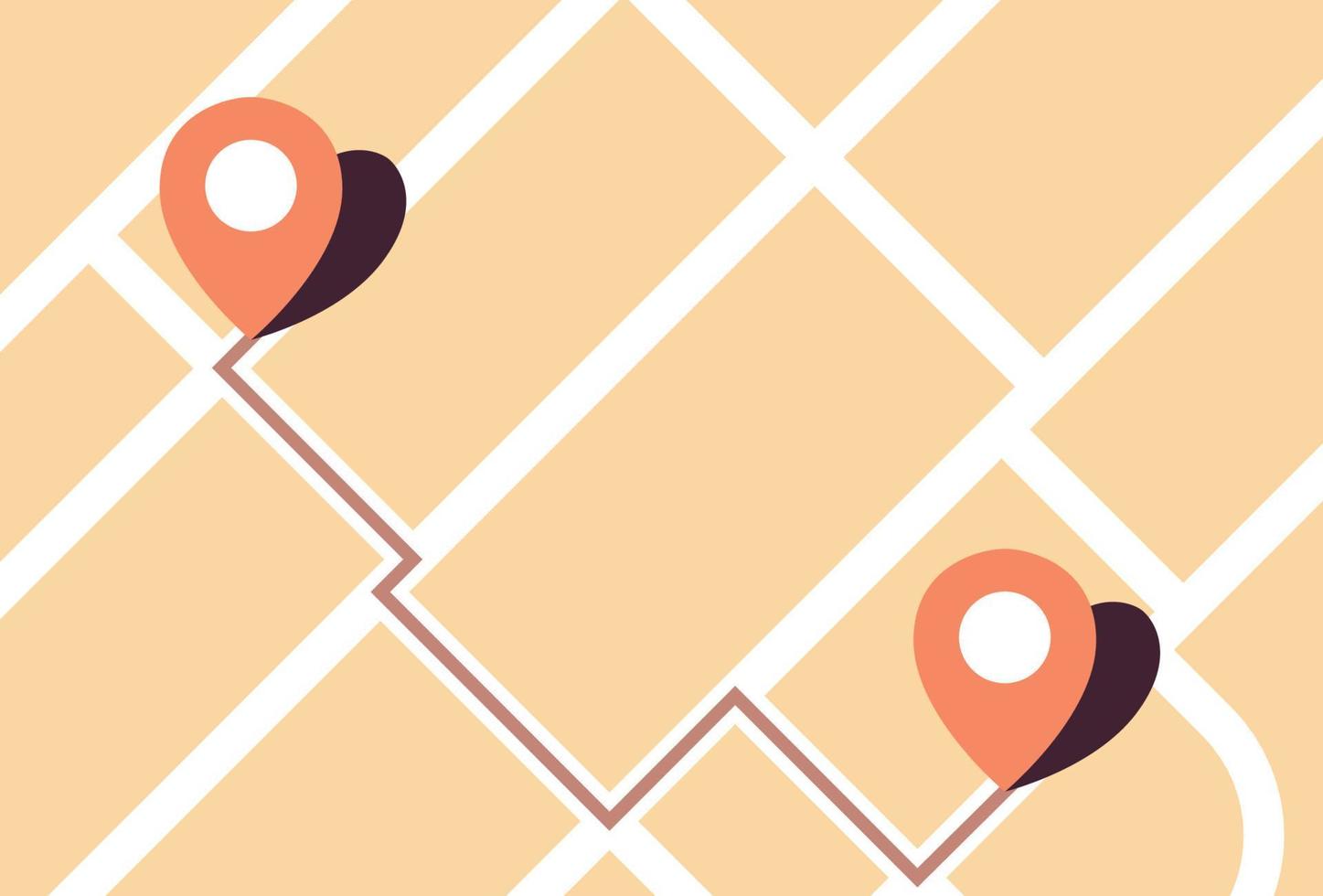 Location mark and navigation mobile app screen concept flat vector illustration.