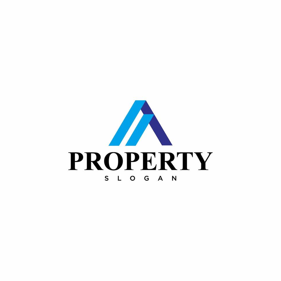 diseño de logotipo de propiedad inmobiliaria de lujo y clase en un estilo simple y moderno vector