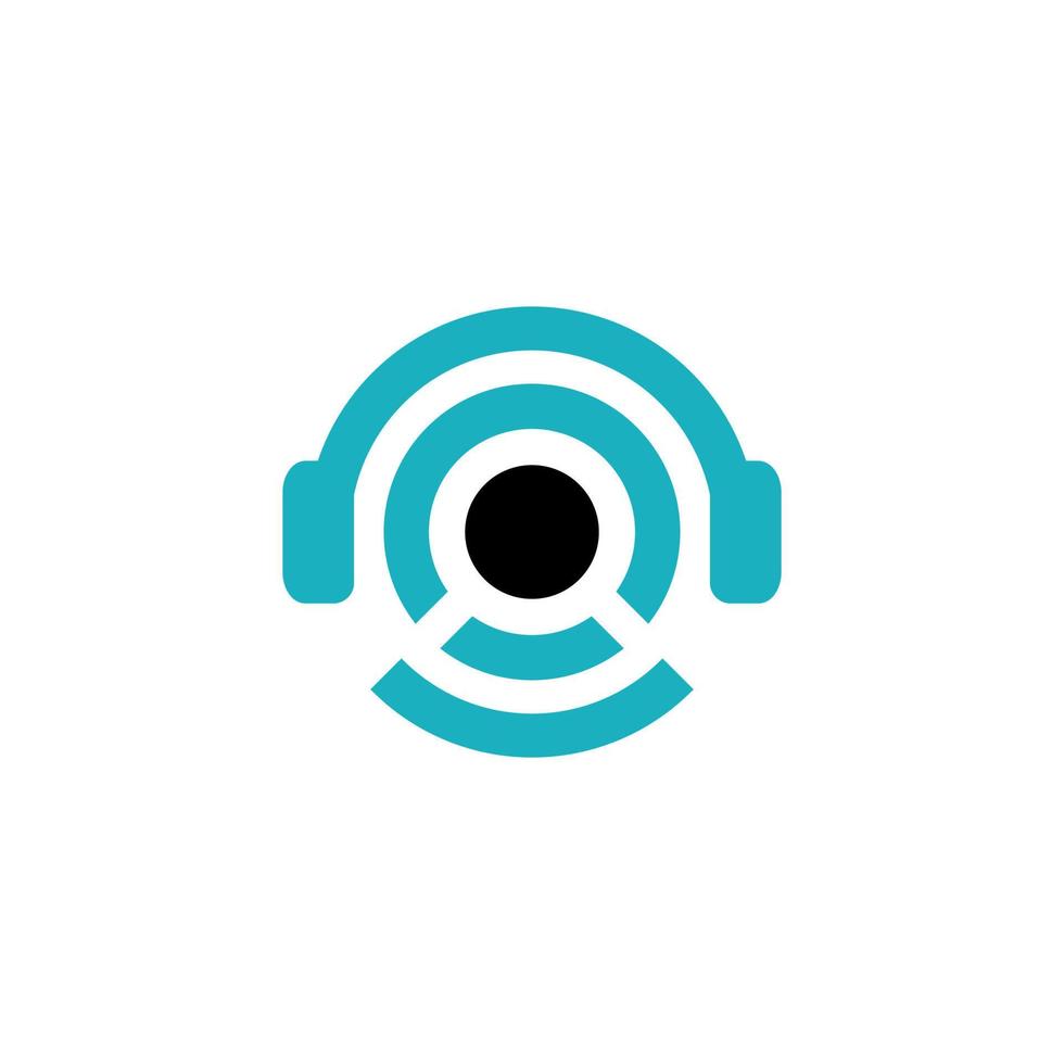 Headphone DJ, Music Studio Recording, Logo Design Inspiration vector