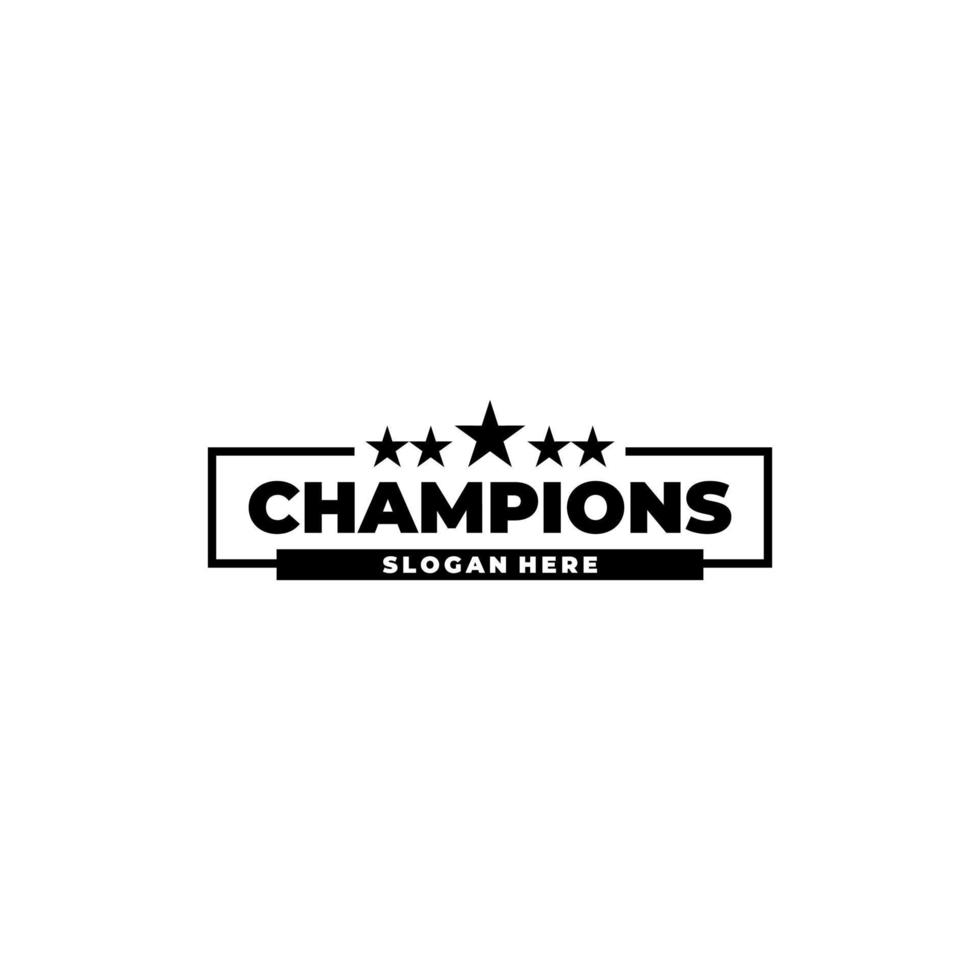 Champion sports logo emblem badge graphic typography vector