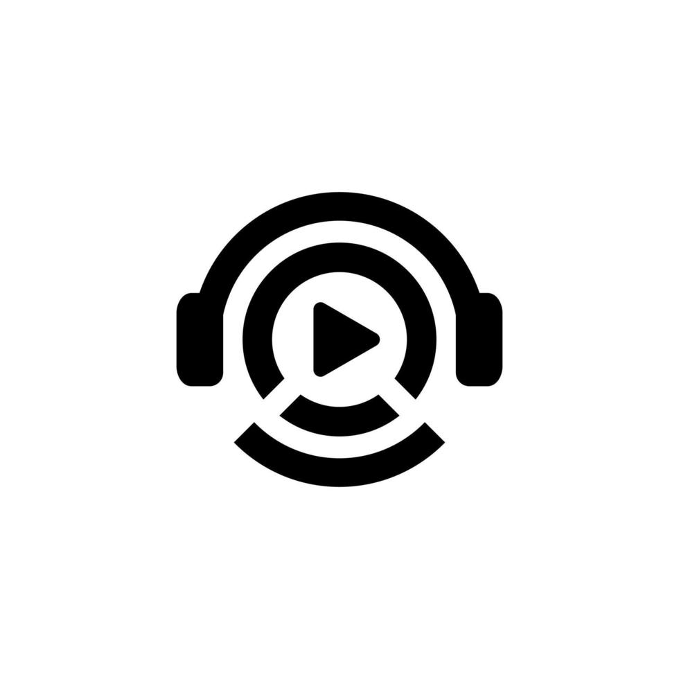 Headphone DJ, Music Studio Recording, Logo Design Inspiration vector