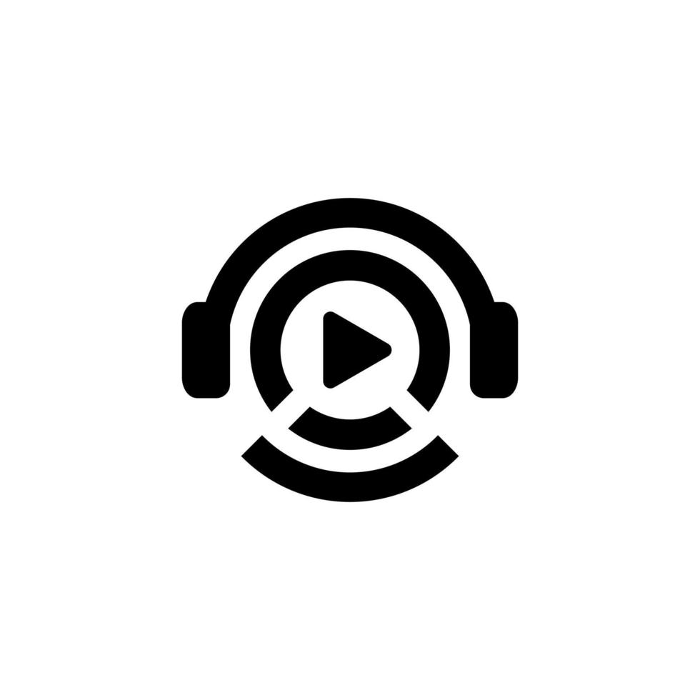 dj de auriculares, grabación de estudio de música, inspiración para el diseño del logotipo vector