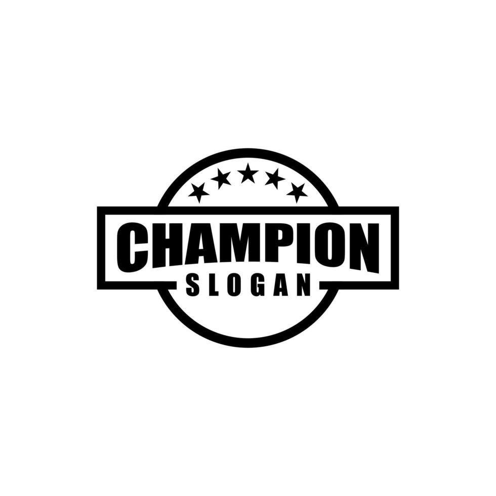Champion sports logo emblem badge graphic typography vector