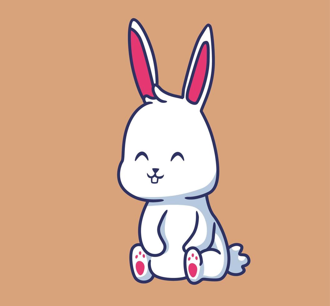 conejo sentado ilustración de dibujos animados vector
