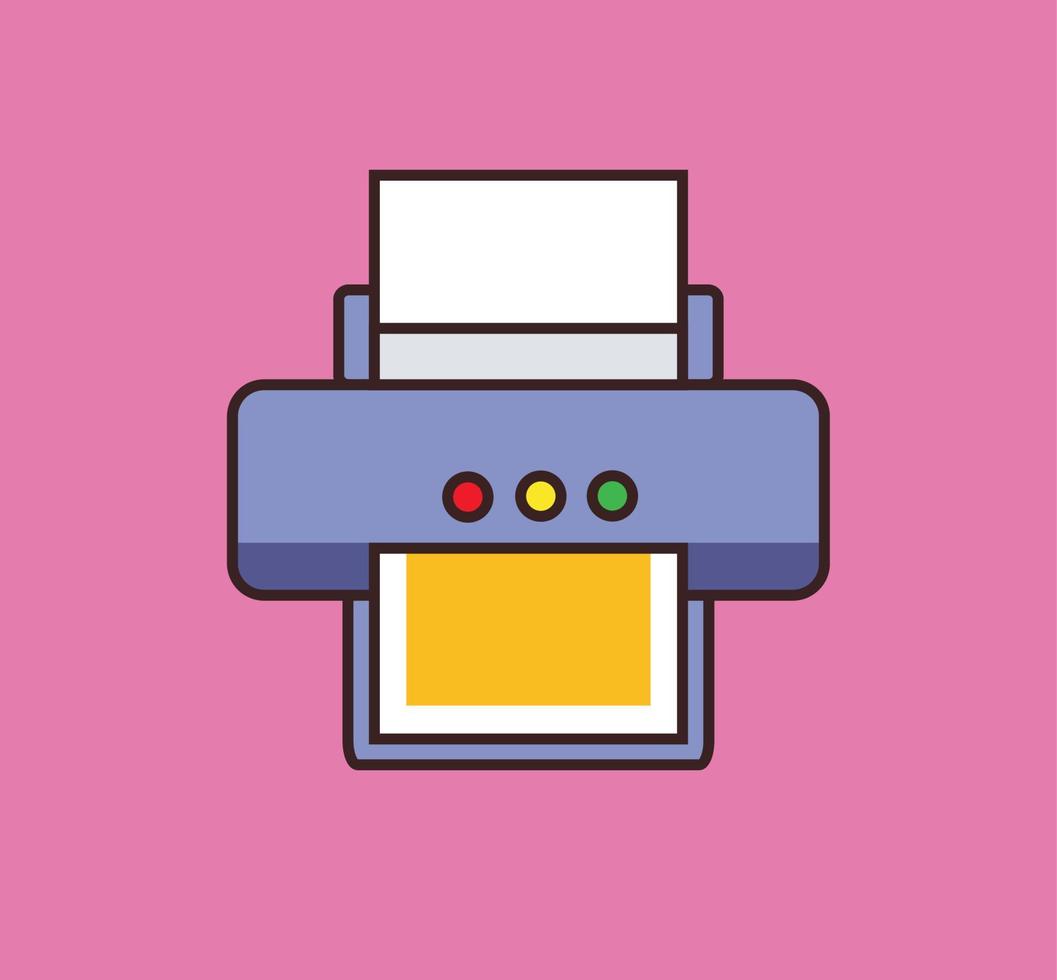 printer cartoon illustration vector