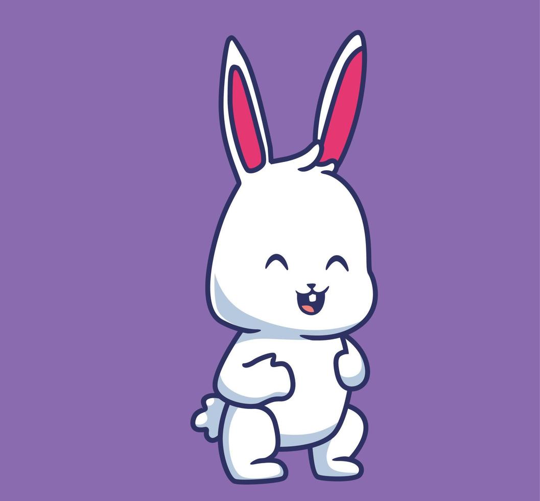 rabbit standing cartoon illustration vector