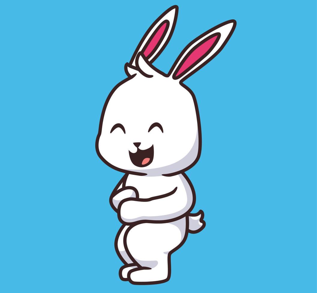 cute rabbit laughing cartoon illustration 12618953 Vector Art at Vecteezy