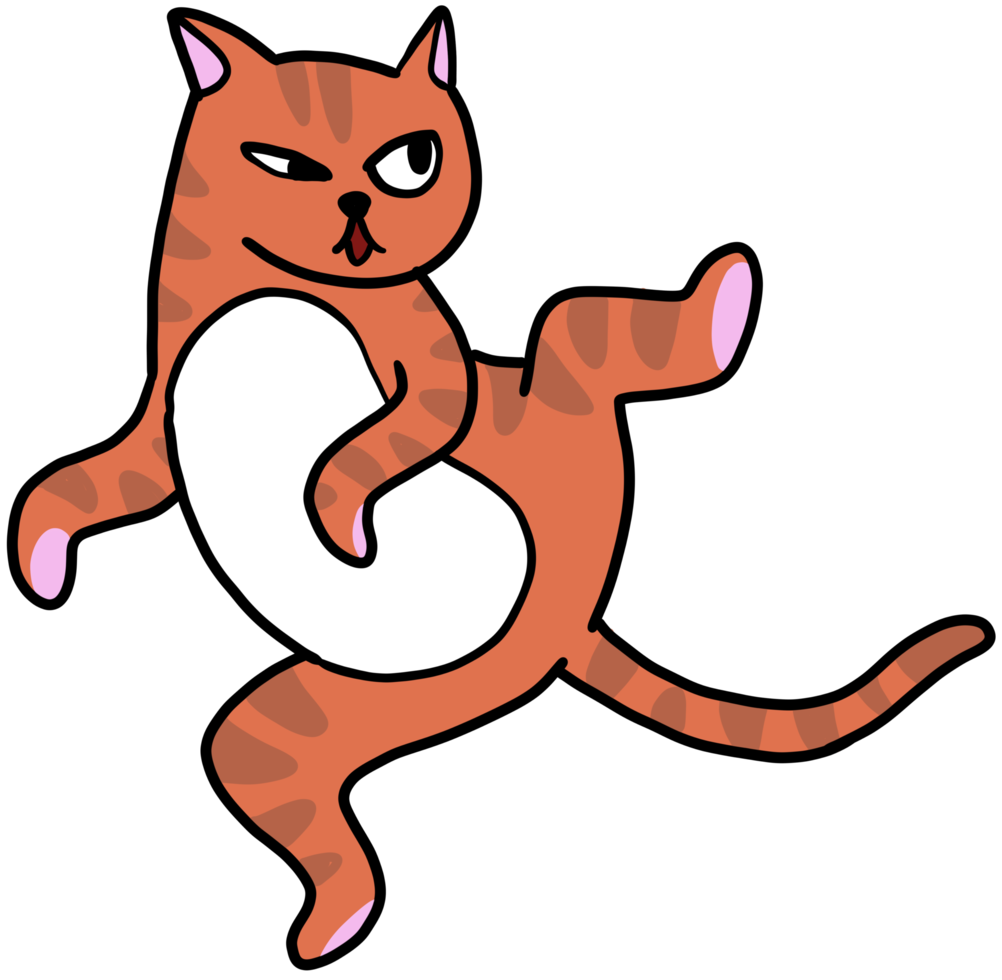 cute kitten cat cartoon illustration png