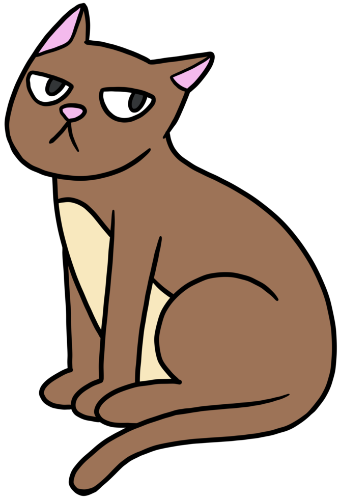 söt kattunge katt tecknad serie illustration png