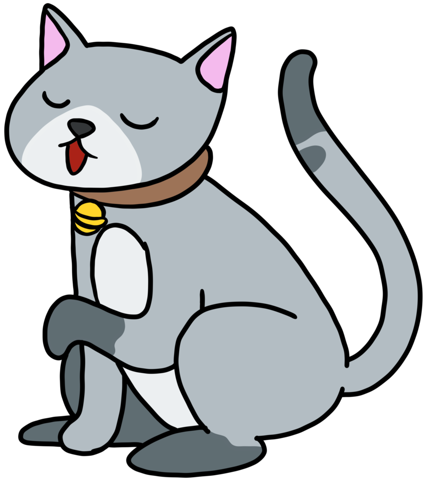 cute kitten cat cartoon illustration png