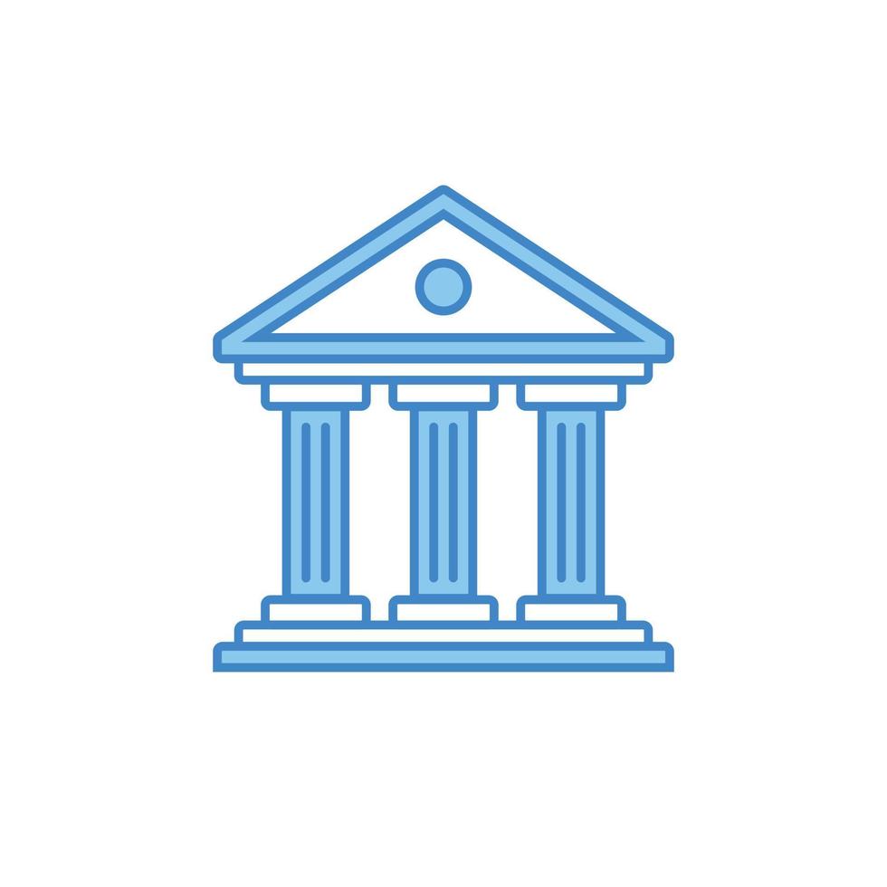 Money Bank icon. Vector illustration of isolated bank with editable outlines.