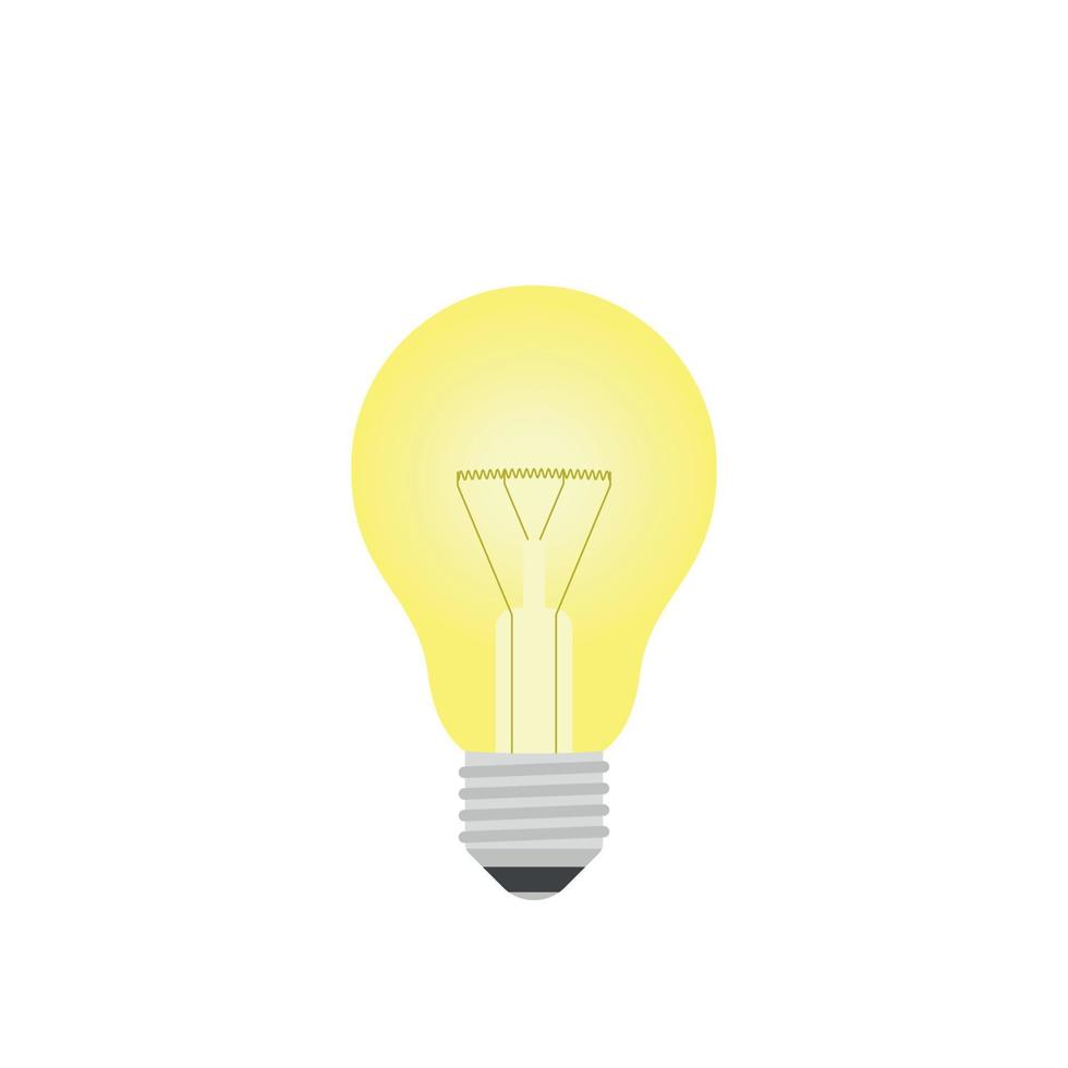 Light bulb vector icon, flat style. Energy and idea symbol.
