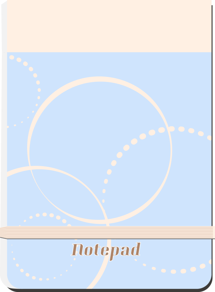 Notepad in light blue color and stick for writing daily tasks important notes png