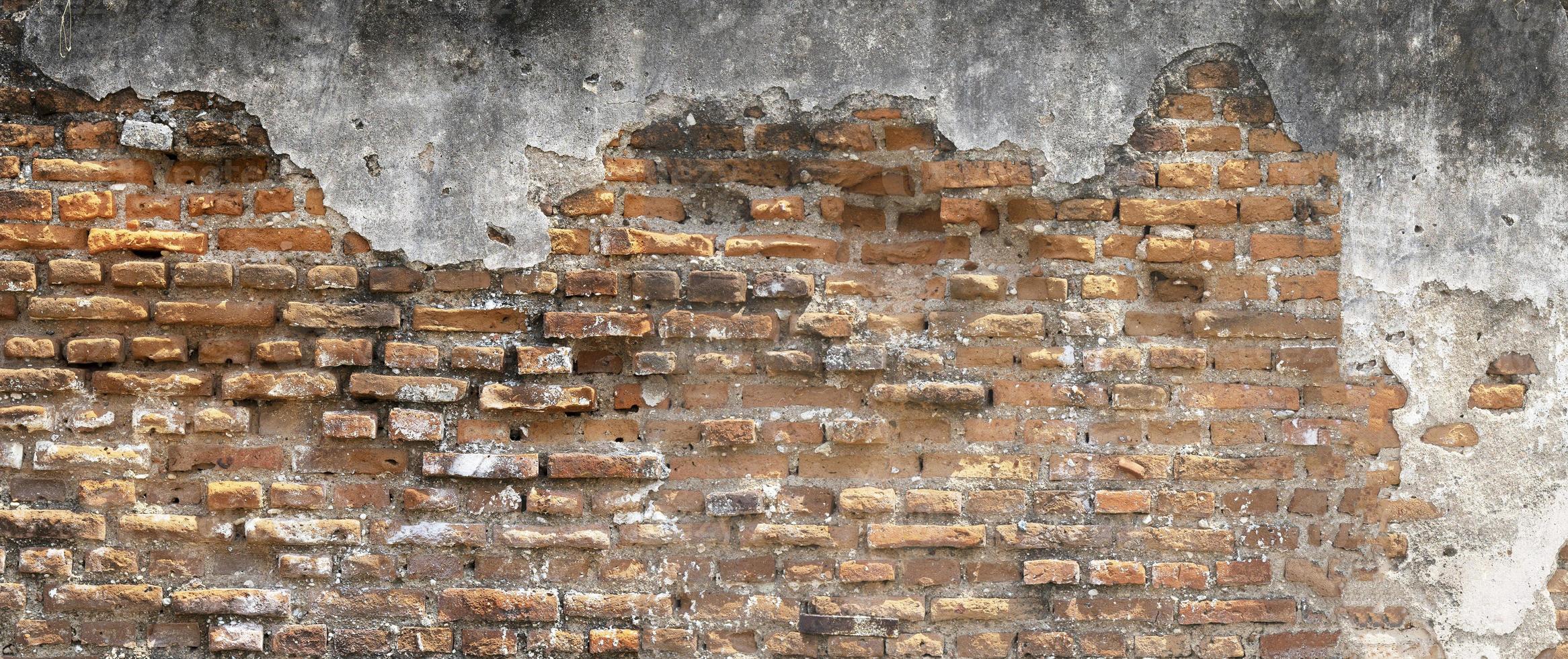 Brick wall texture for background and wallpaper. Rough wall pattern panoramic dimensions. photo