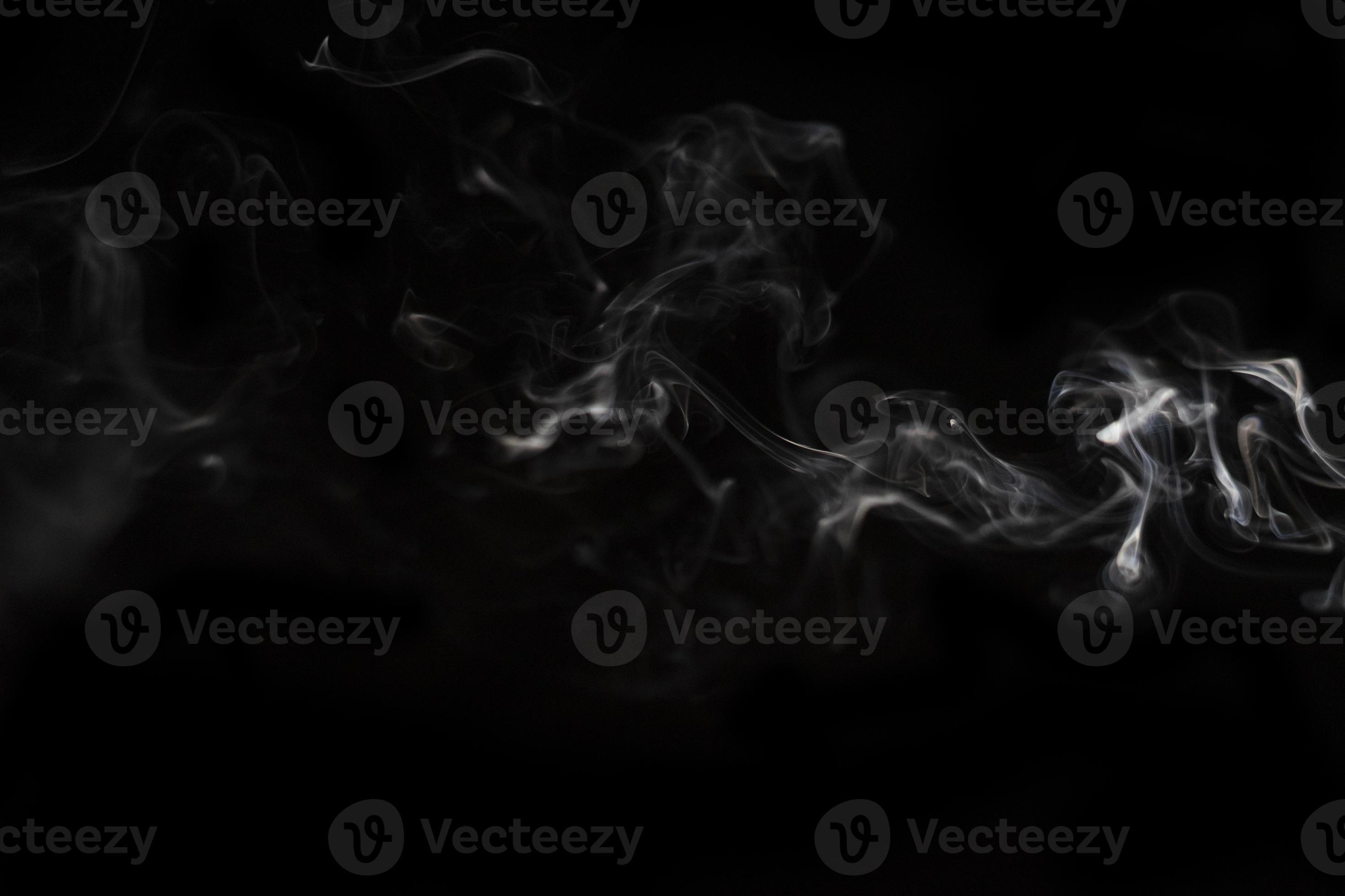 White smoke on black background for layer overlay effect. A realistic