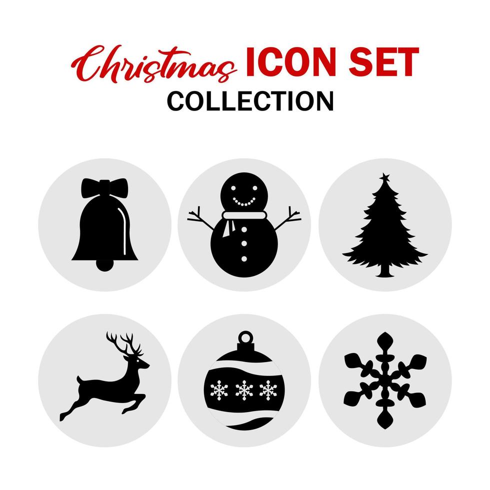 Christmas and Winter icon set collection - vector silhouettes