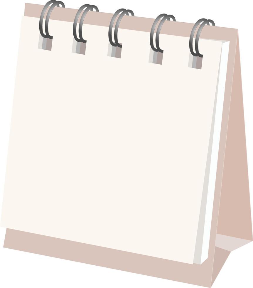 Notepad calendar template vector illustration