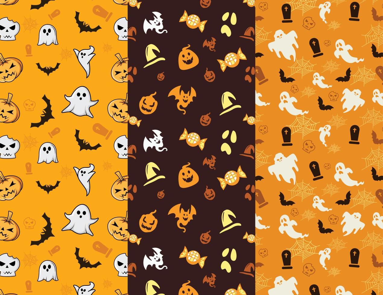 Flat illustration halloween pattern collection for new template vector