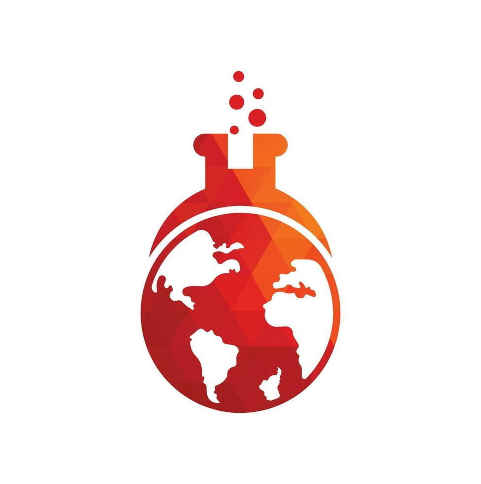 ilustración de plantilla de logotipo de laboratorio mundial. diseño de icono de logotipo de laboratorio de globo. vector