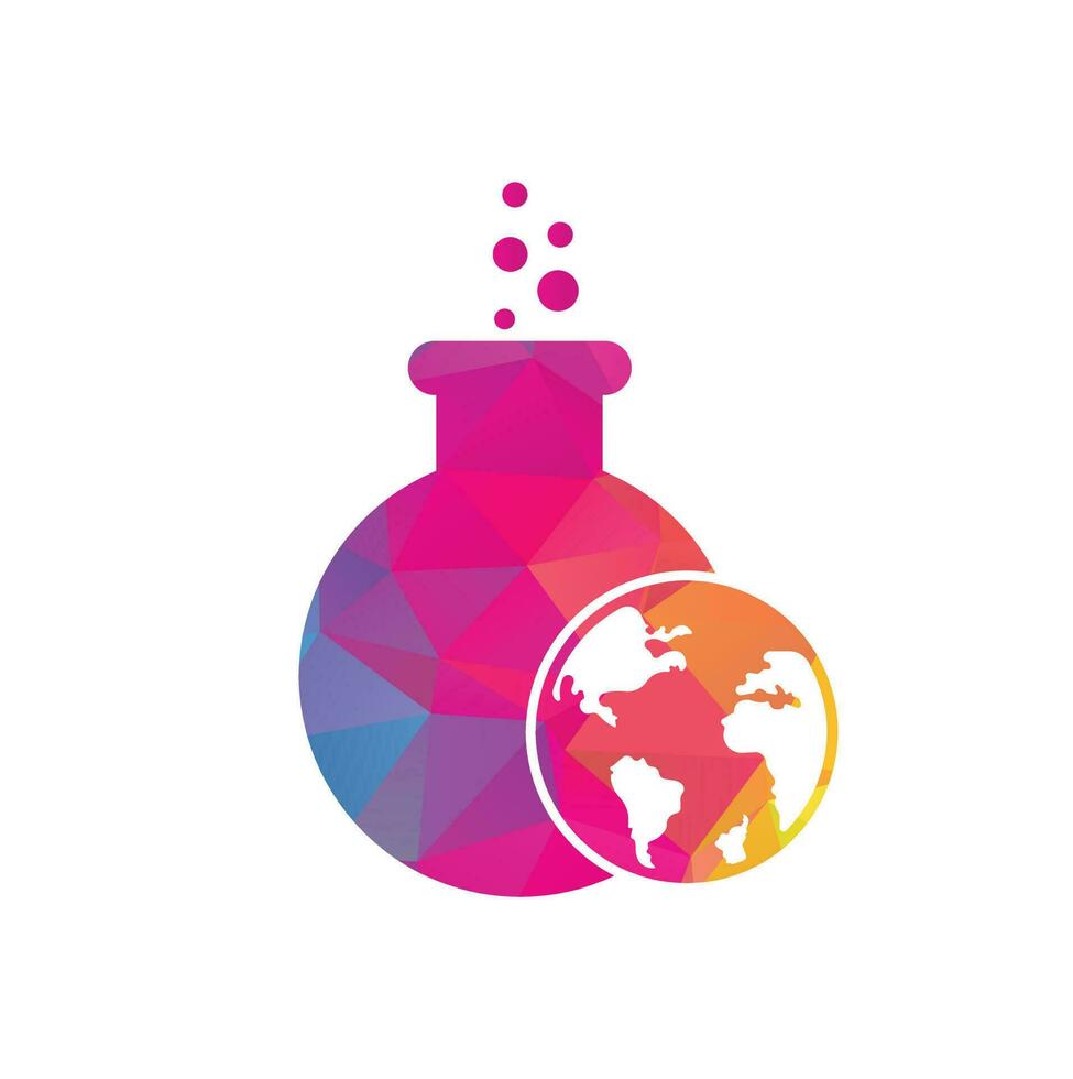 World lab logo template illustration. Globe lab logo icon design. vector