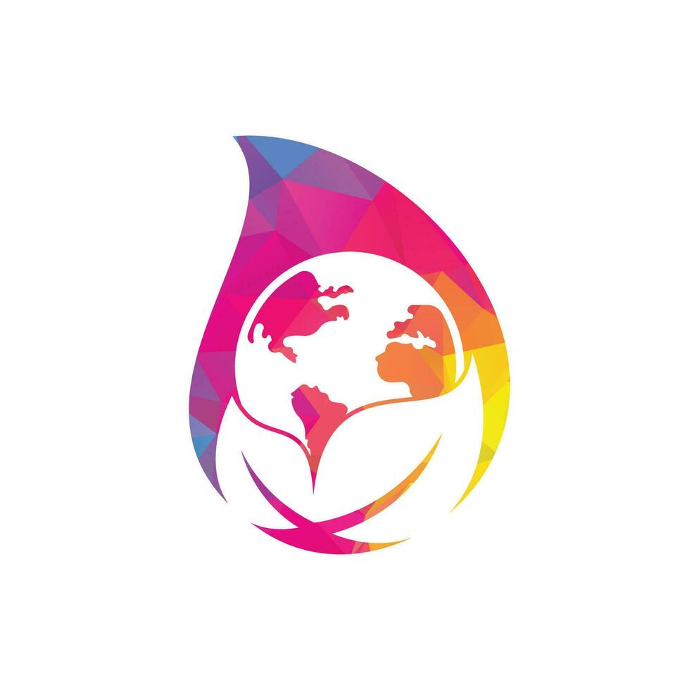 Globe leaf logo icon vector. Earth and leaf logo combination. Planet and eco symbol or icon vector