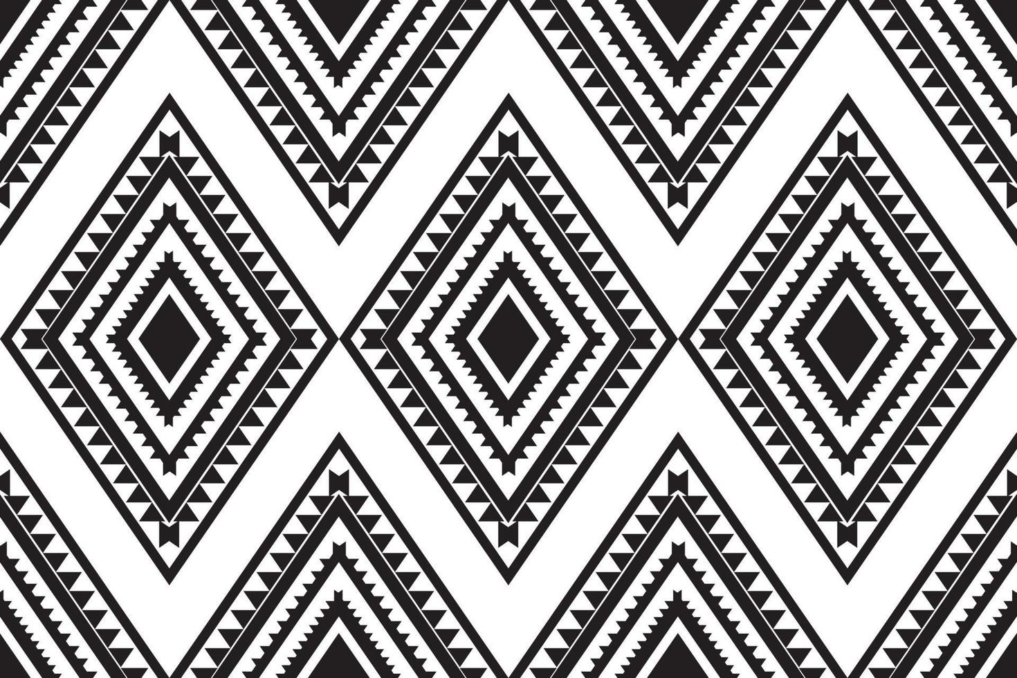 Geometric ethnic pattern seamless for background or wallpaper. Vector illustration. Design for carpet, wrapping, fabric, textile and more. Black and white