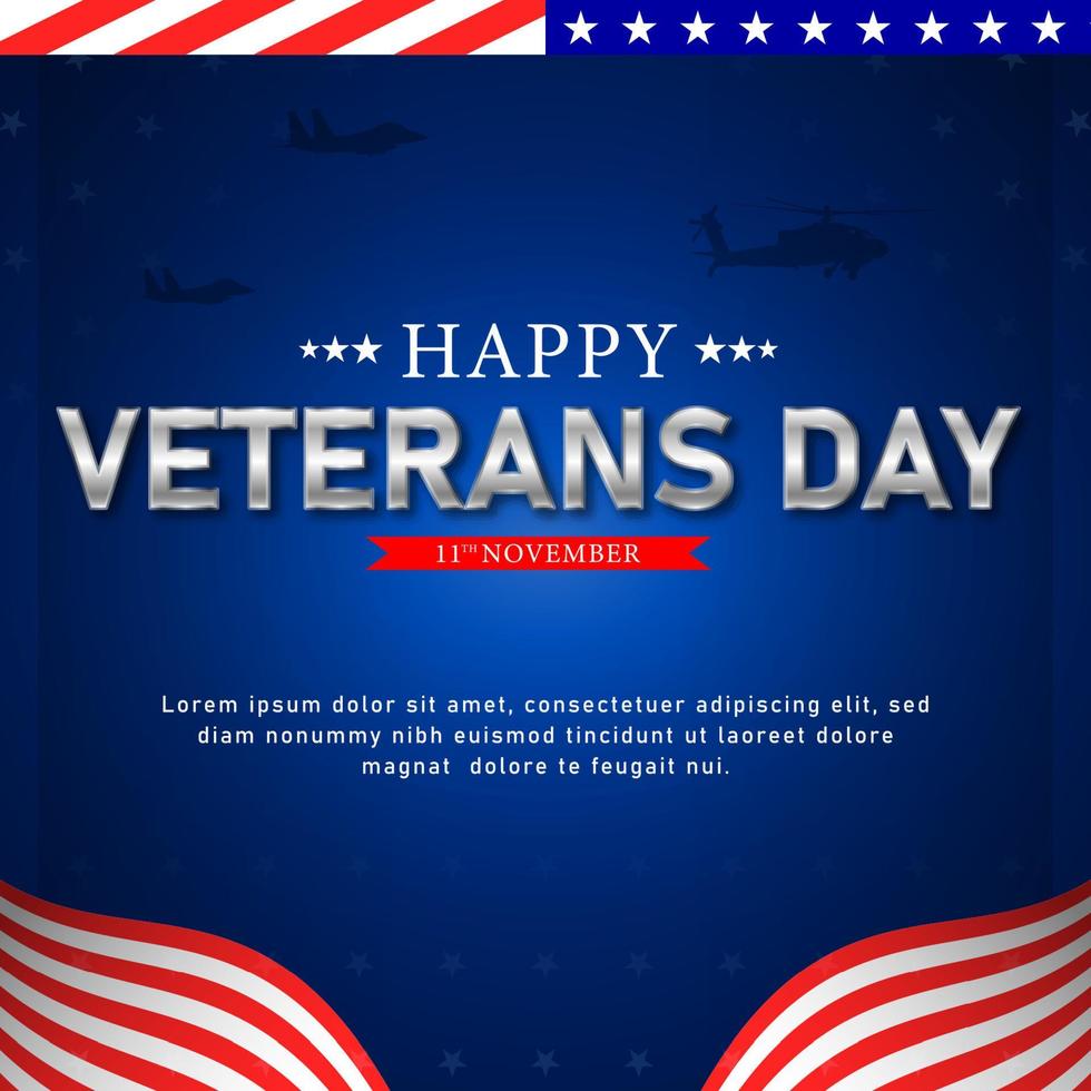 Veterans day background,banner,greeting card and banner with american flag and stars vector