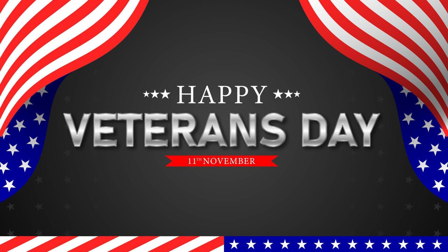 Veterans day background,banner,greeting card and banner with american flag and stars vector