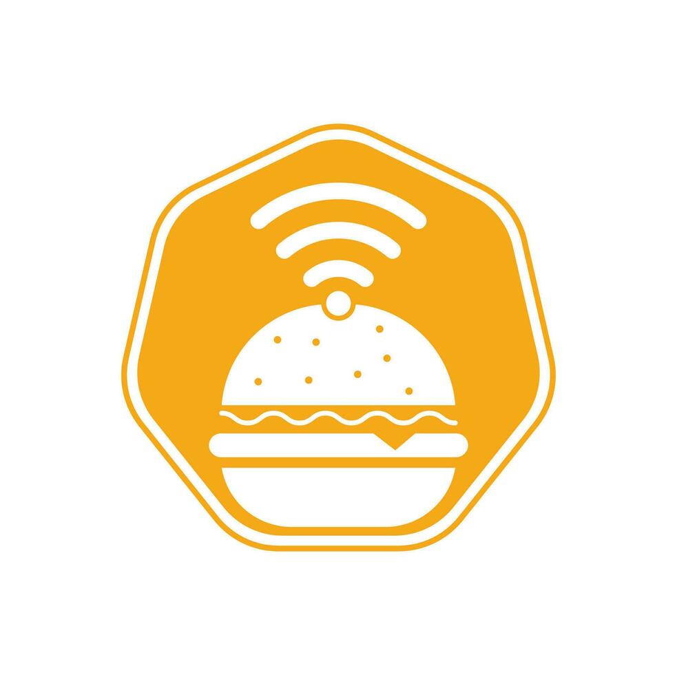 icono de vector de diseño de logotipo de hamburguesa wifi. hamburguesa y símbolo o icono de señal wifi.