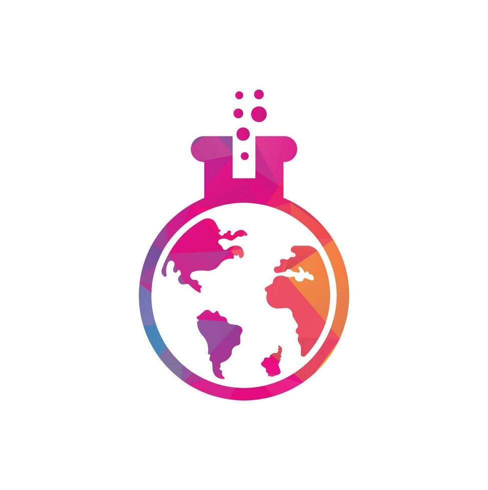World lab logo template illustration. Globe lab logo icon design. vector