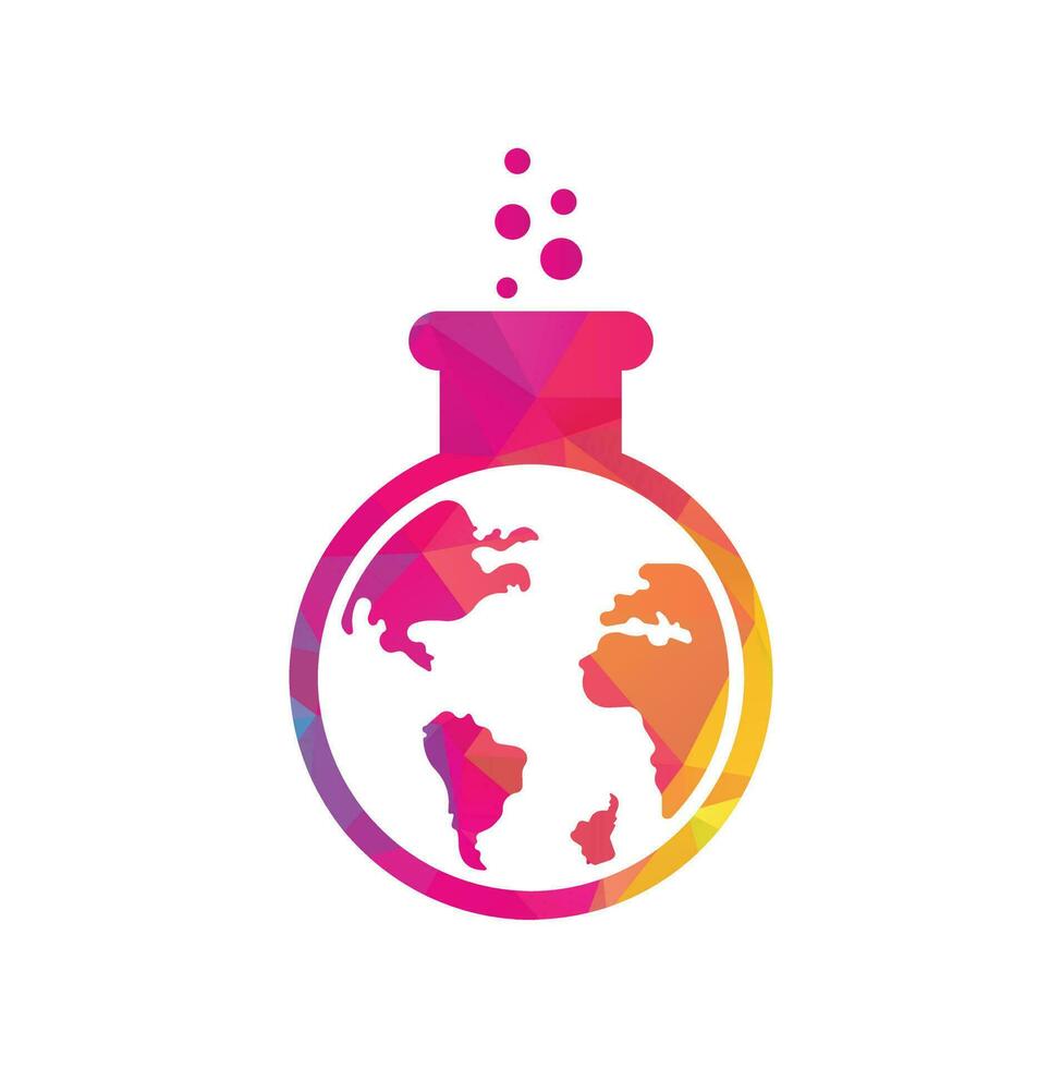 World lab logo template illustration. Globe lab logo icon design. vector