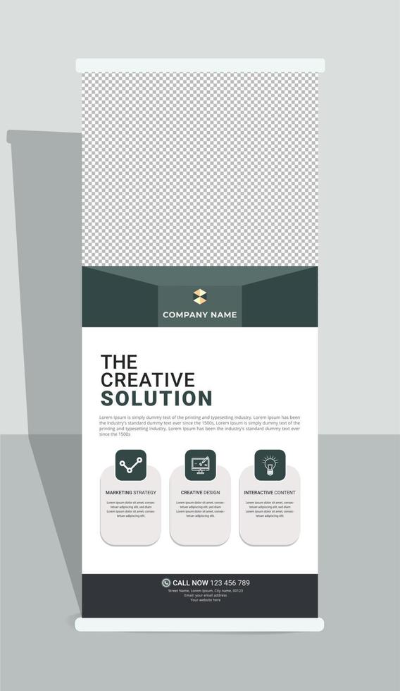 Corporate roll-up banner, Business roll-up banner, Roll up x stand banner vector