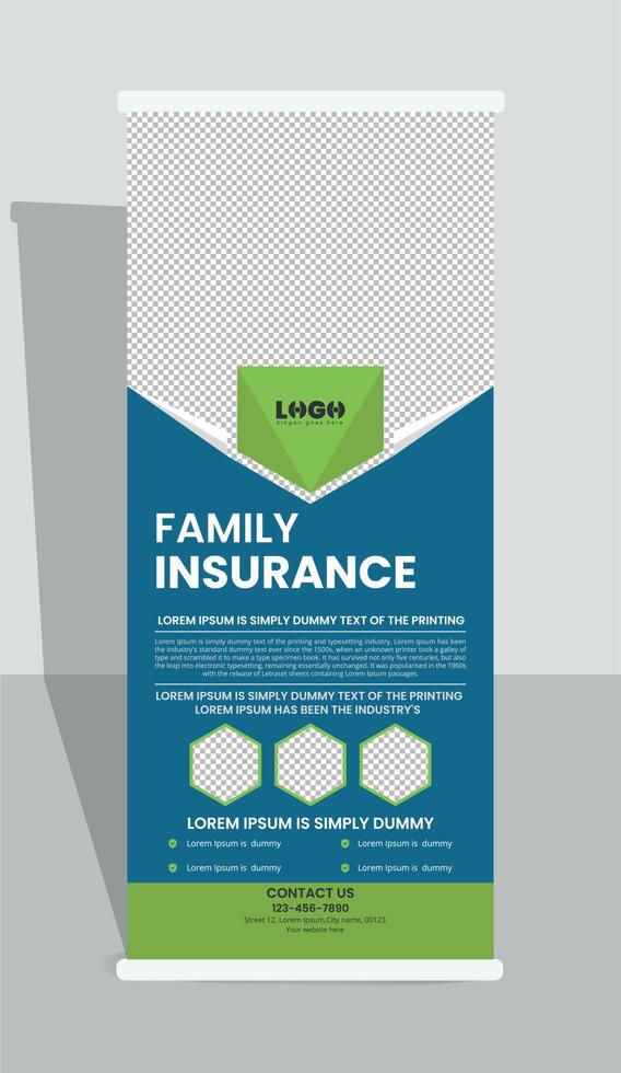 Roll up banner for the insurance company vector