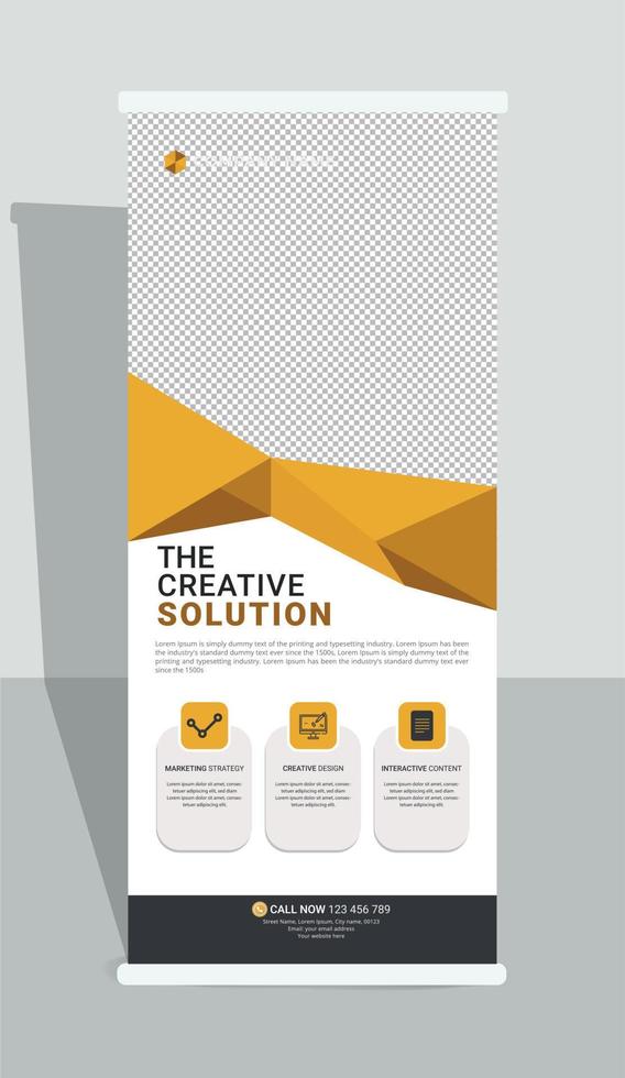 Corporate roll-up banner, Business roll-up banner, Roll up x stand banner vector