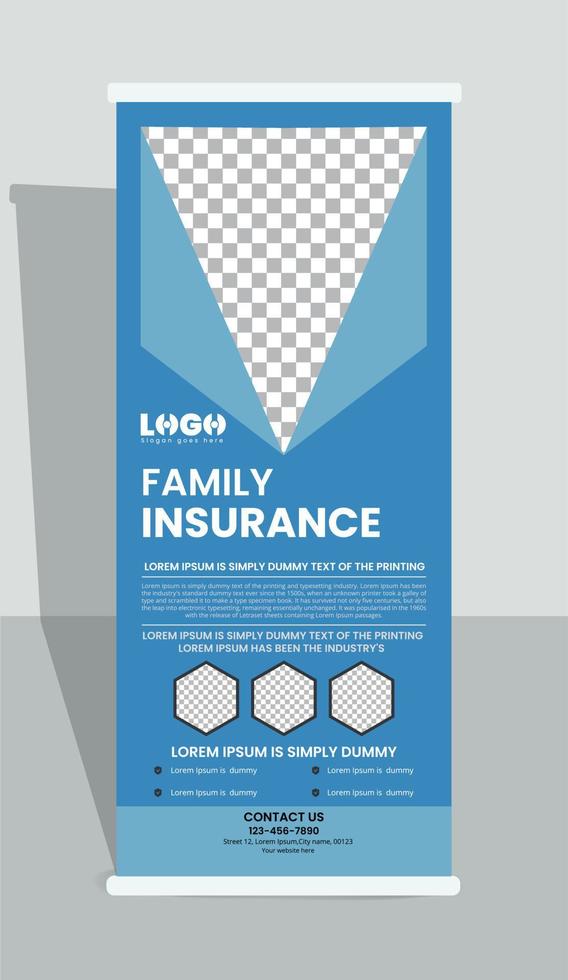 Roll up banner for the insurance company vector