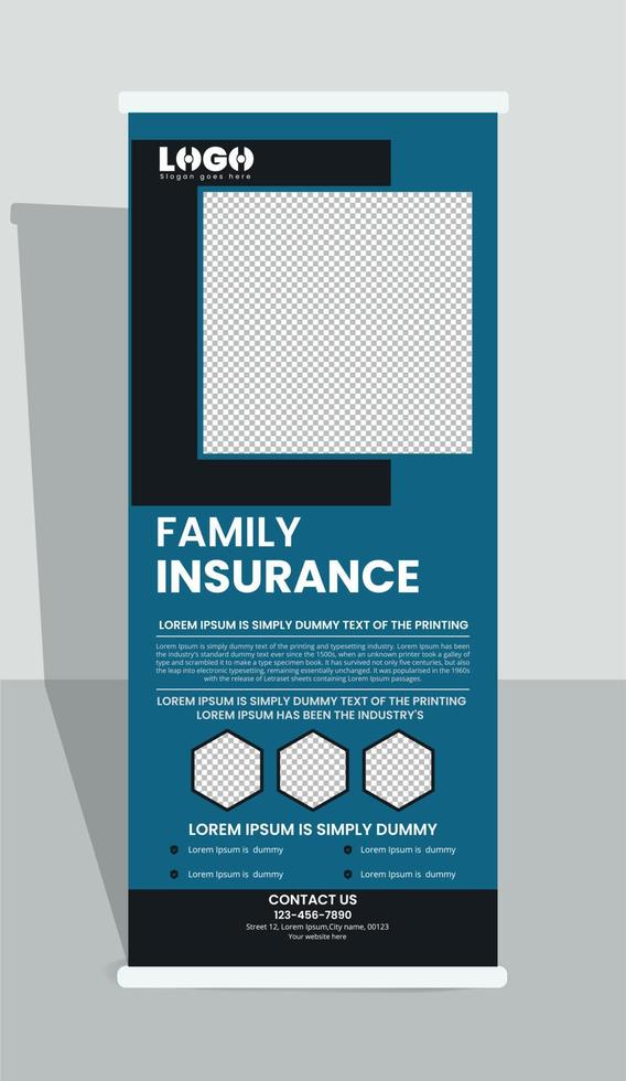 Roll up banner for the insurance company vector