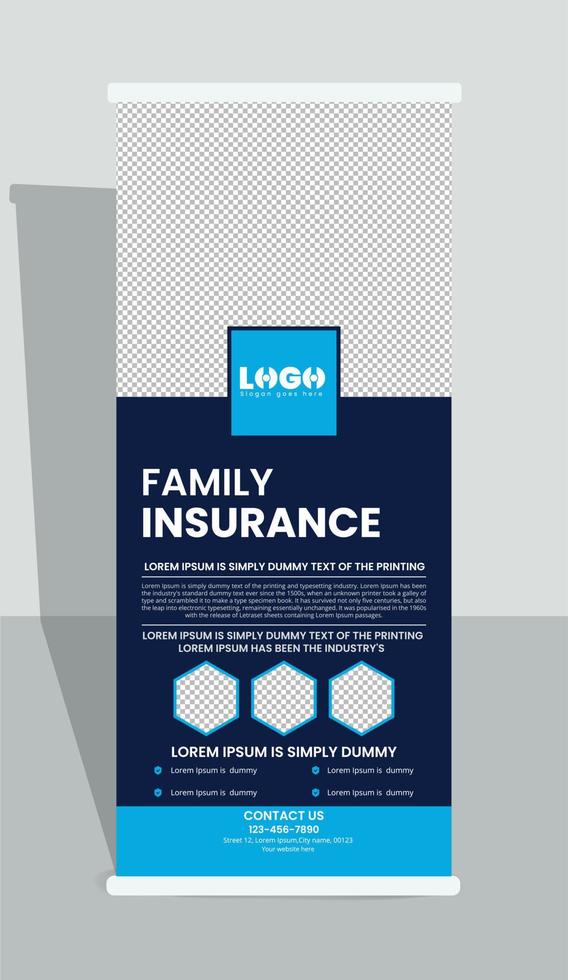 Roll up banner for the insurance company vector