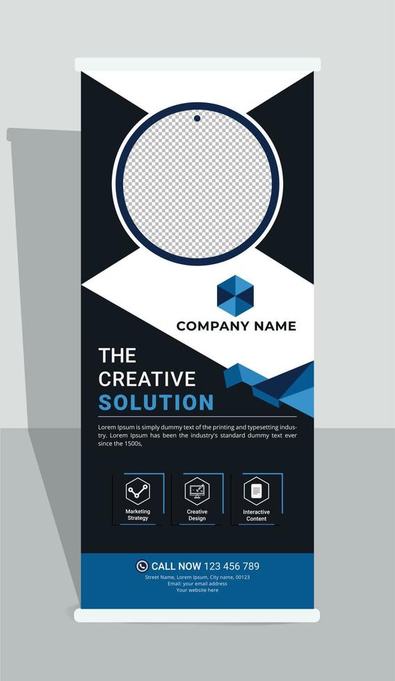 Corporate roll-up banner, Business roll-up banner, Roll up x stand banner vector