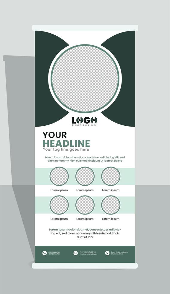 Corporate roll-up banner, Business roll-up banner, Roll up x stand banner vector