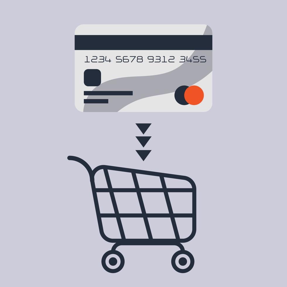 Credit Card design for online shopping, online payment concept. for business finance, online banking, and shopping online. vector illustration