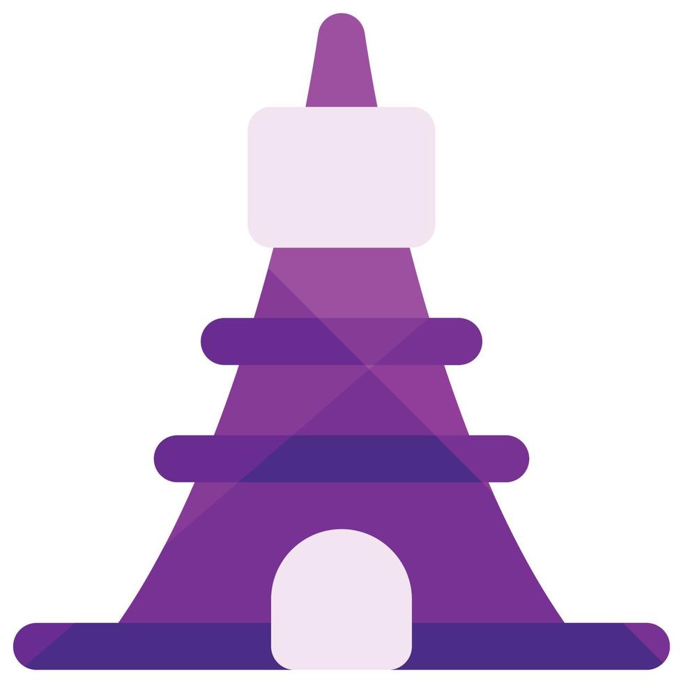 icono de la torre eiffel, tema de viaje vector