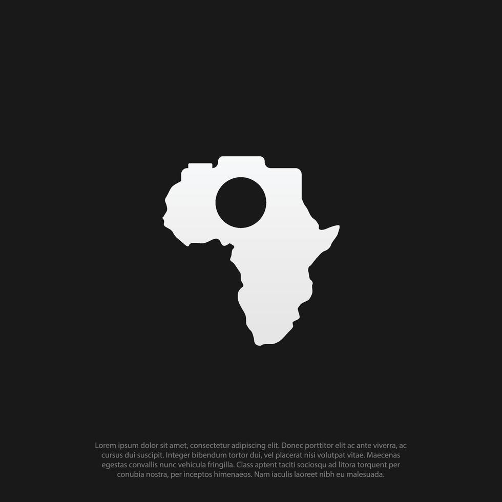 forma de cámara en el vector del logotipo de los mapas de África