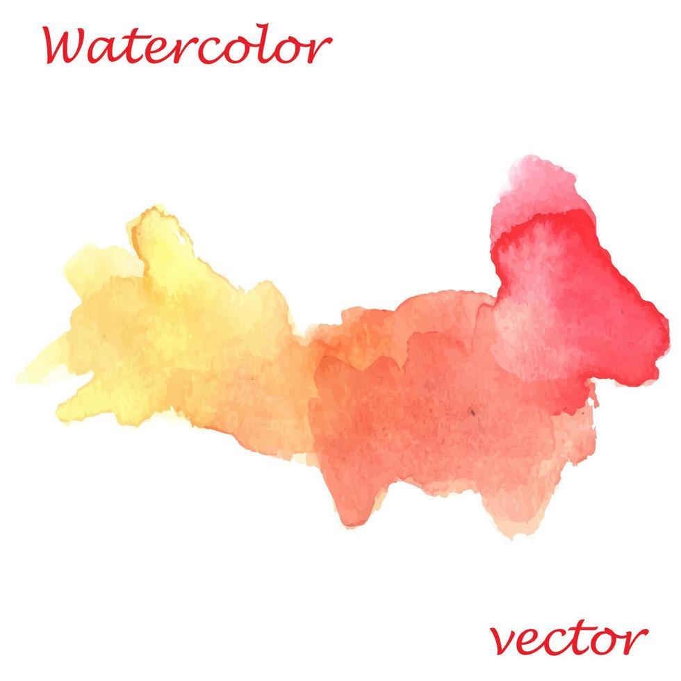 Watercolor spot of smoothly transitioning shades of red. brush strokes background. design element. vector