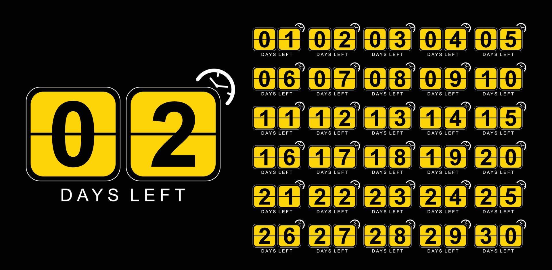 Countdown left days label vector