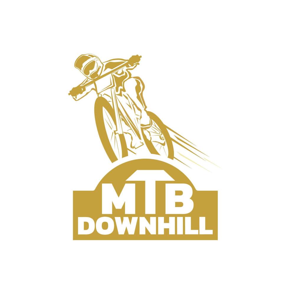 Mountain bike downhill logo design vector